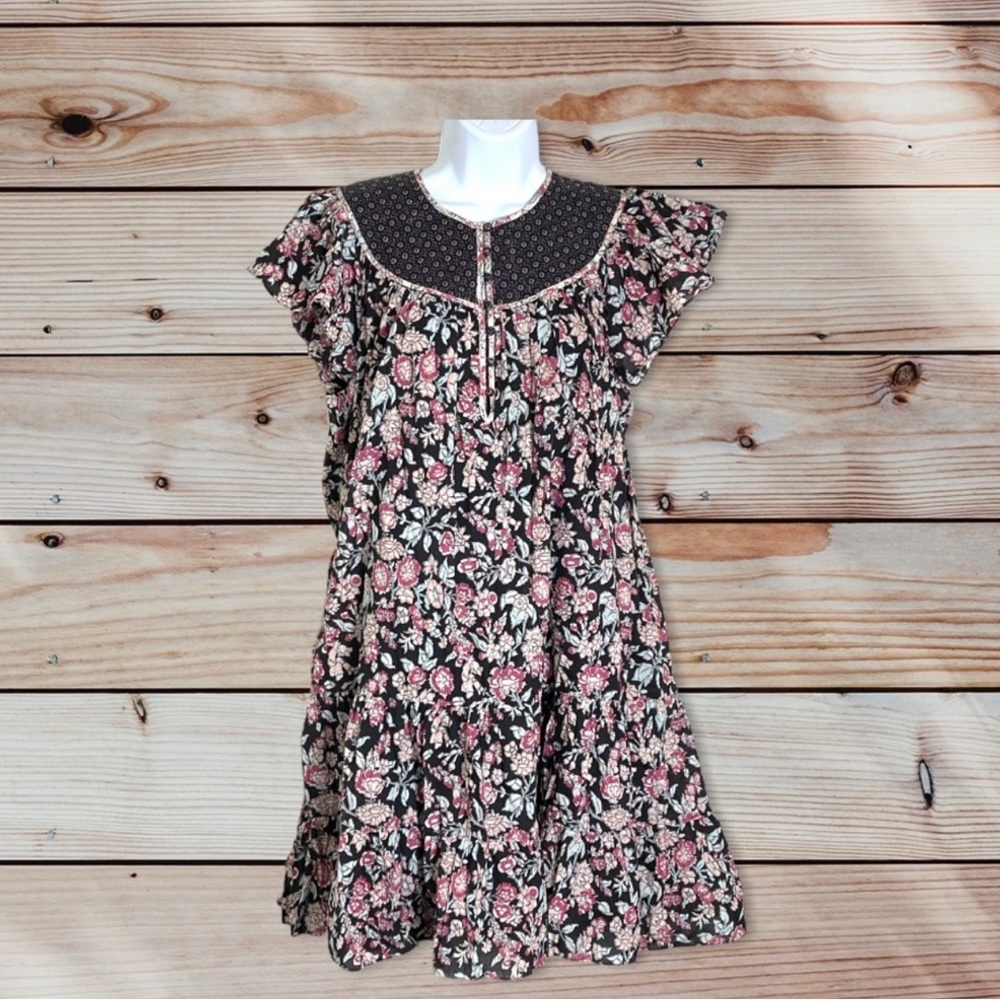 Le Vie RebeccaTylor Prairie Print Ruffle Dress XS-S New!